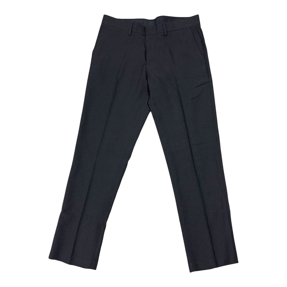 Haggar Mens Black Straight Fit Dress Pant Trousers 34x30 Flat Front Professional